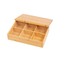 Drewniany bambus 32,5 * 22,1 * 7,7 cm Organizer do przechowywania torebek na herbatę 6 przegródek z drewnianą pokrywką